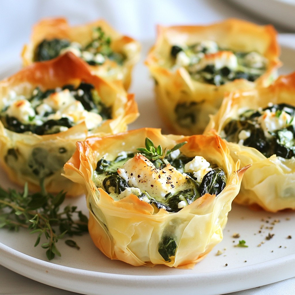 Spinach Feta Phyllo Cups Einfache und Leckere Snack