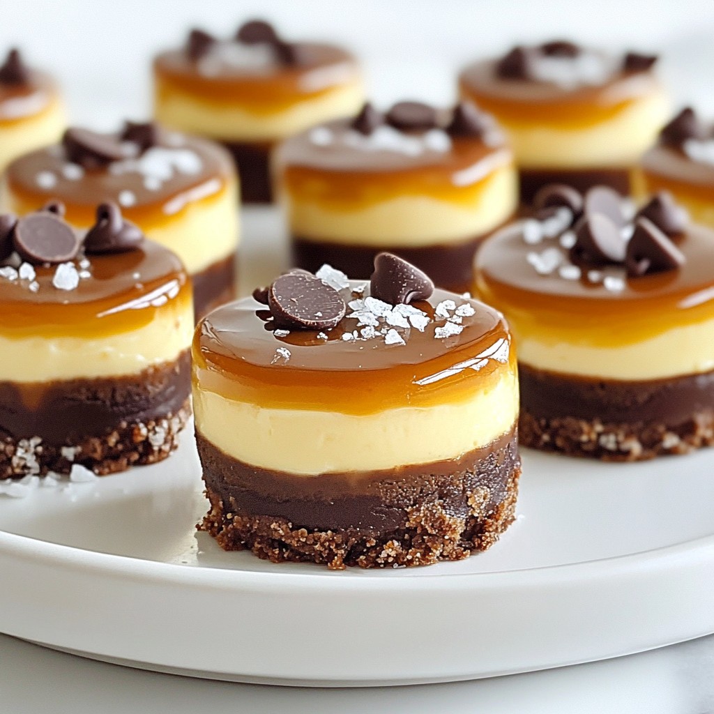 No-Bake Chocolate Caramel Cheesecake Bites Köstlicher Genuss