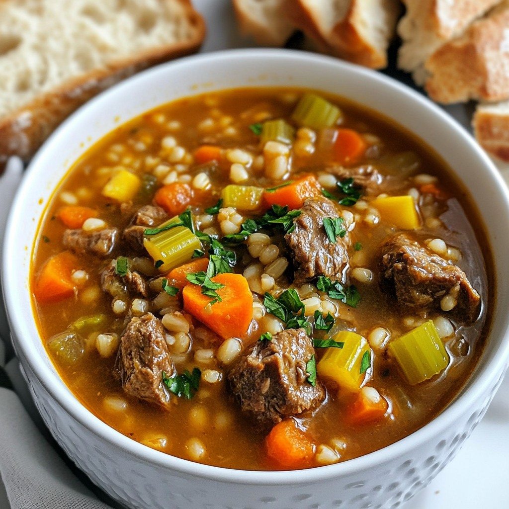 Pioneer Beef Barley Soup Einfach und Nahrhaft Kochen