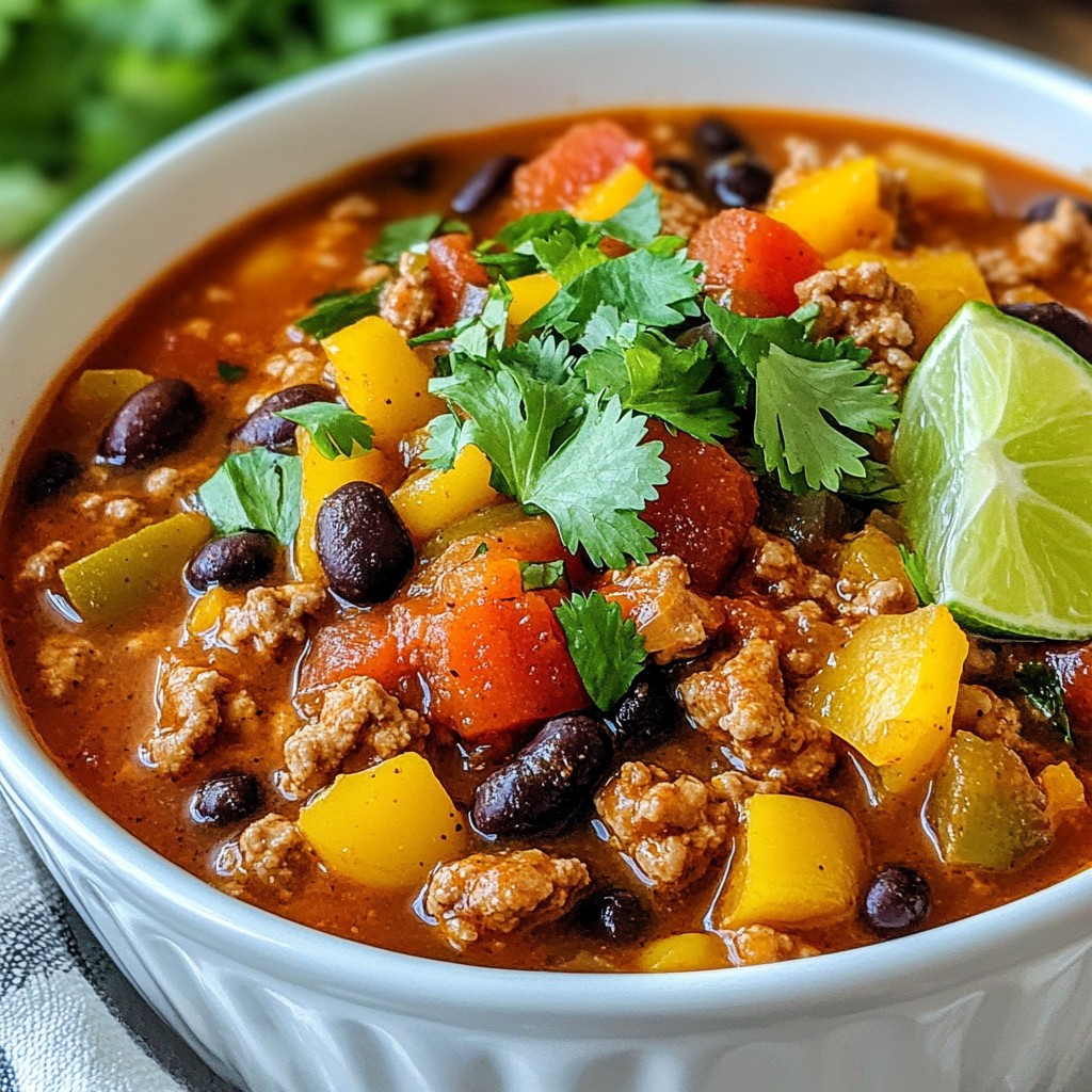 Spicy Black Bean and Turkey Chili Schnelles Rezept