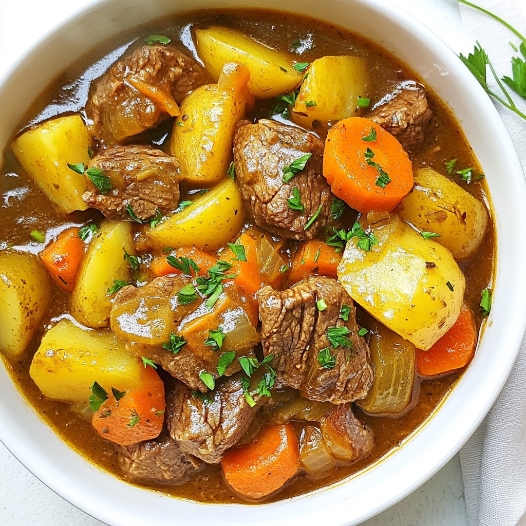 Beef and Root Vegetable Stew Herzerwärmendes Rezept