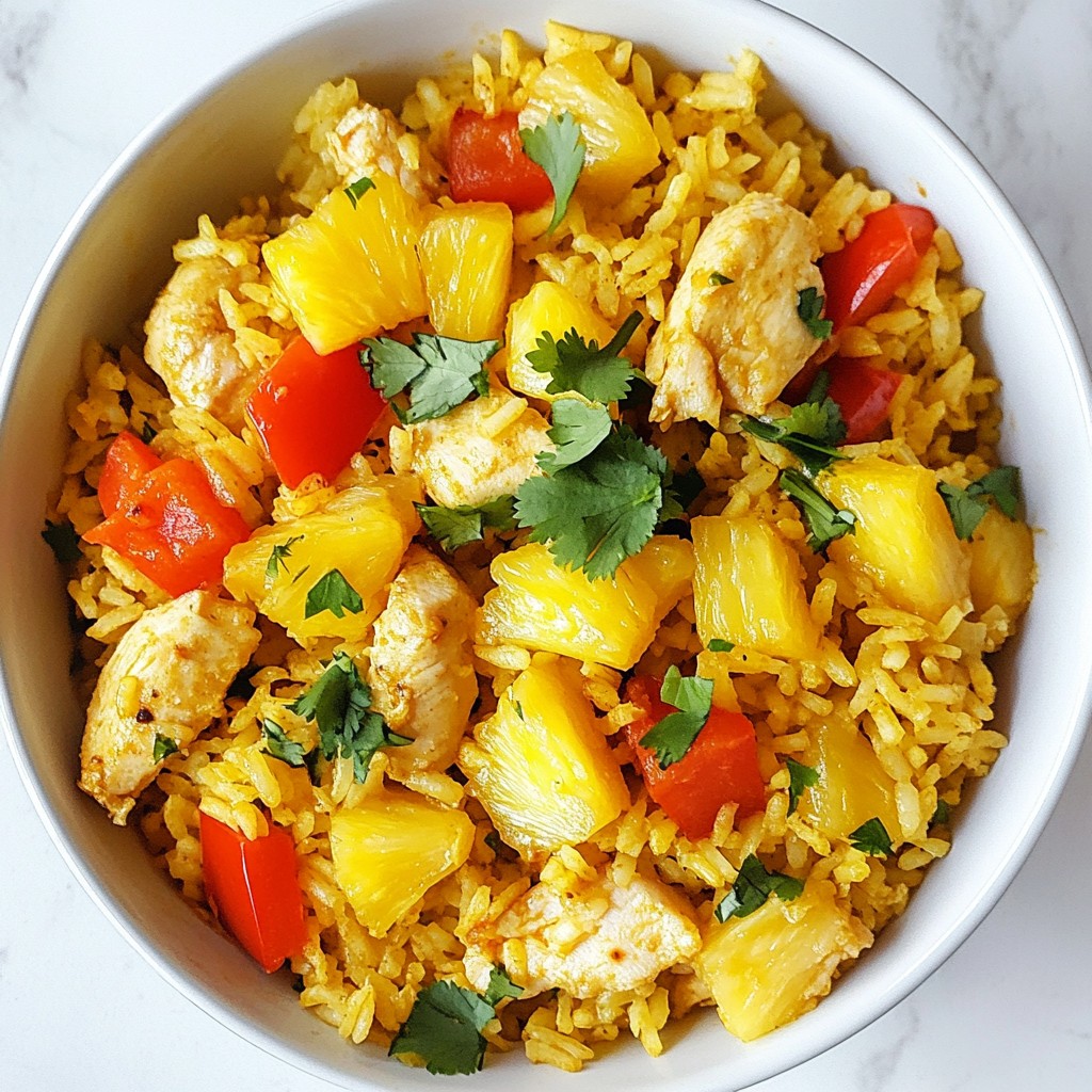 Einfaches One-Pan Pineapple Chicken & Rice Rezept