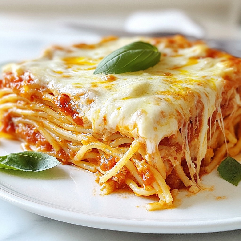 Baked Spaghetti with Mozzarella Einfaches Rezept
