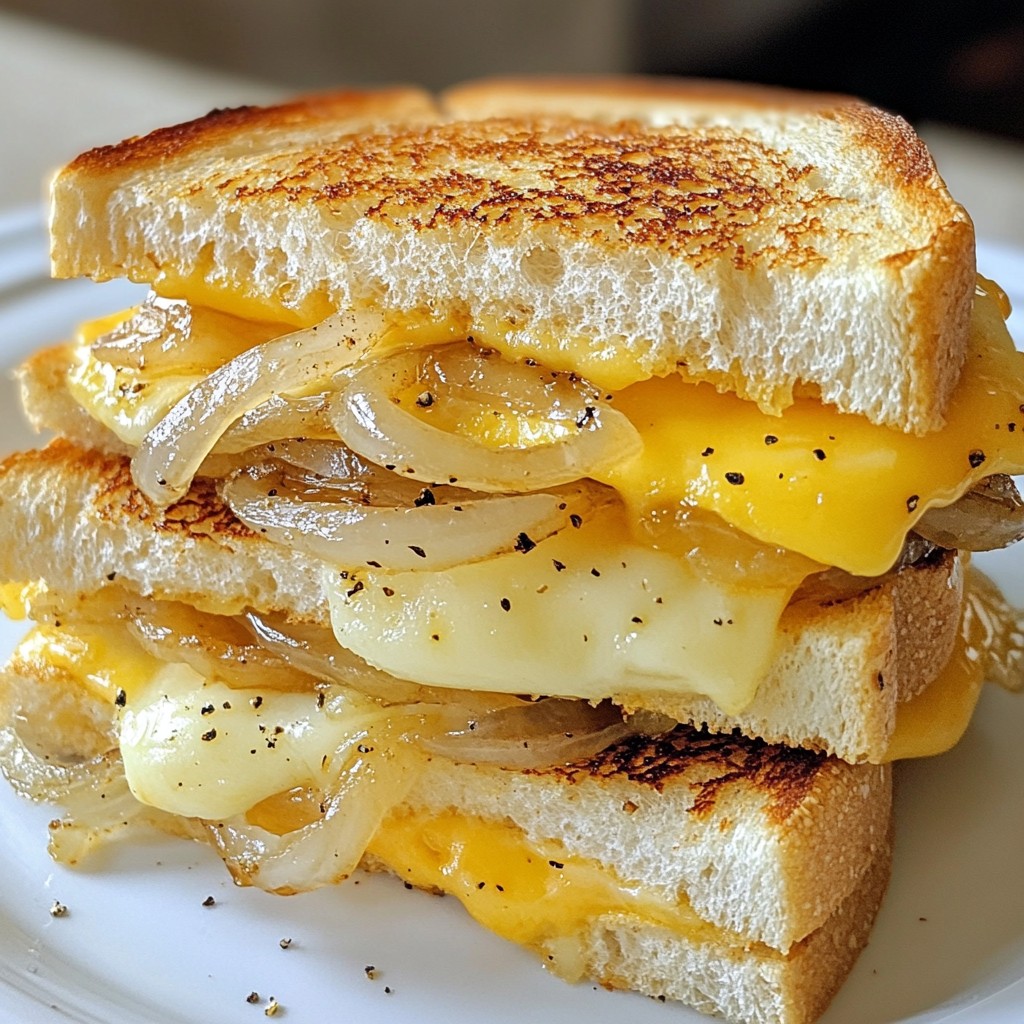 Karamellisierte Zwiebel-Grilled Cheese Köstlich und Einfach
