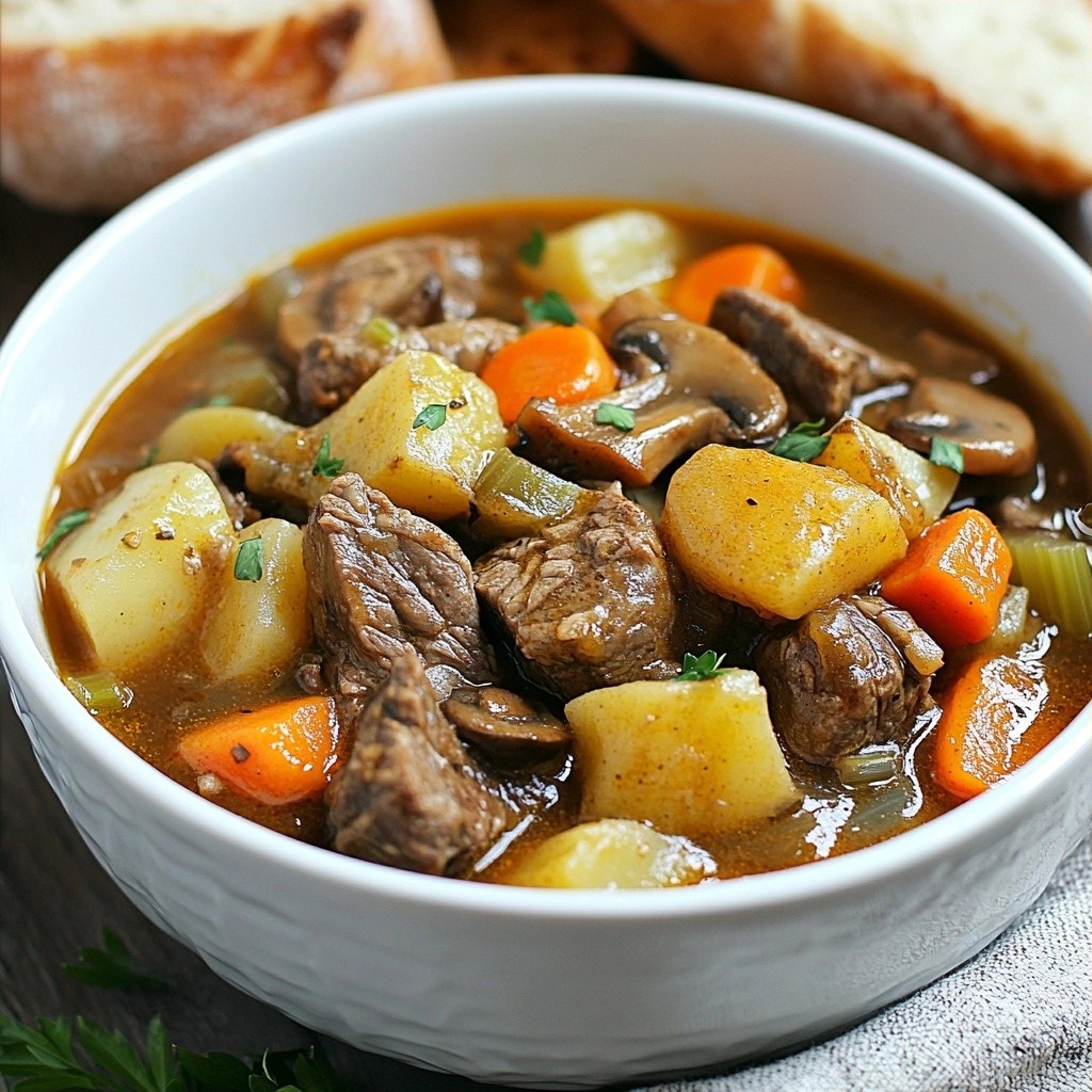 Herzhaftes Rindfleisch und Pilze Eintopf Rezept