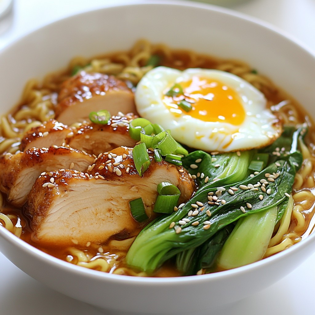 Fiery Chicken Ramen mit Knoblauchsauce Kochen