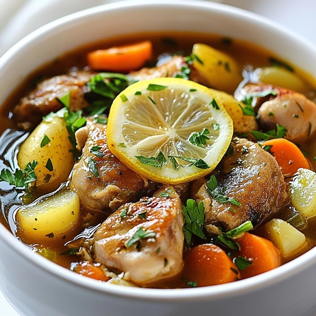 Herbed Lemon Chicken Stew with Vegetables Rezept