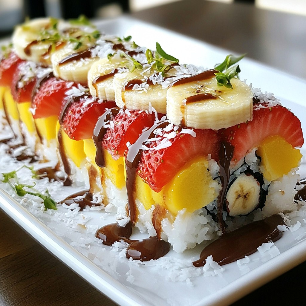 Erdbeer Sushi Dessertrolle Lecker und Erfrischend