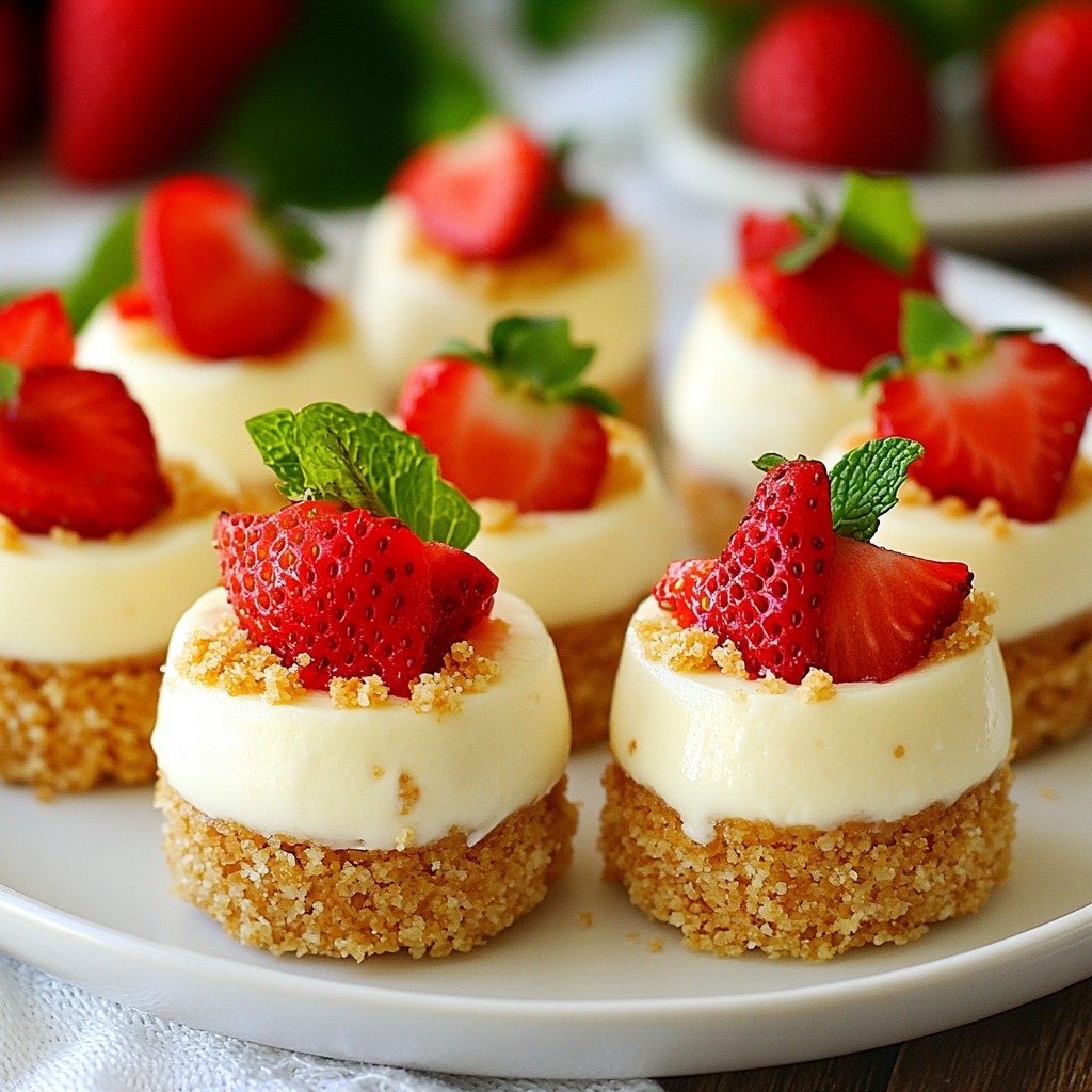 No Bake Strawberry Crunch Cheesecake Bites Rezept