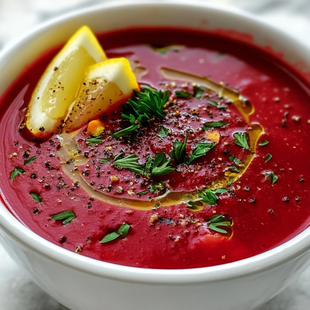 Detox Rote Bete und Karotten Brühe mit Kräutern