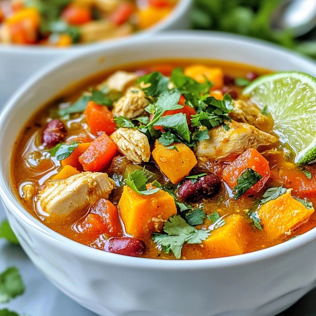 Spicy Chicken and Sweet Potato Chili Leckeres Rezept
