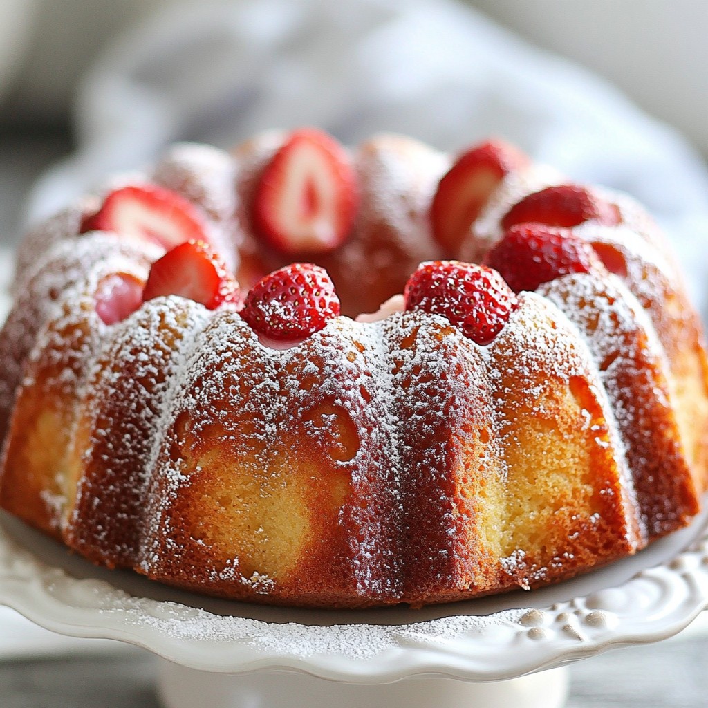 Einfacher Erdbeer-Bundt-Kuchen Saftig und Lecker