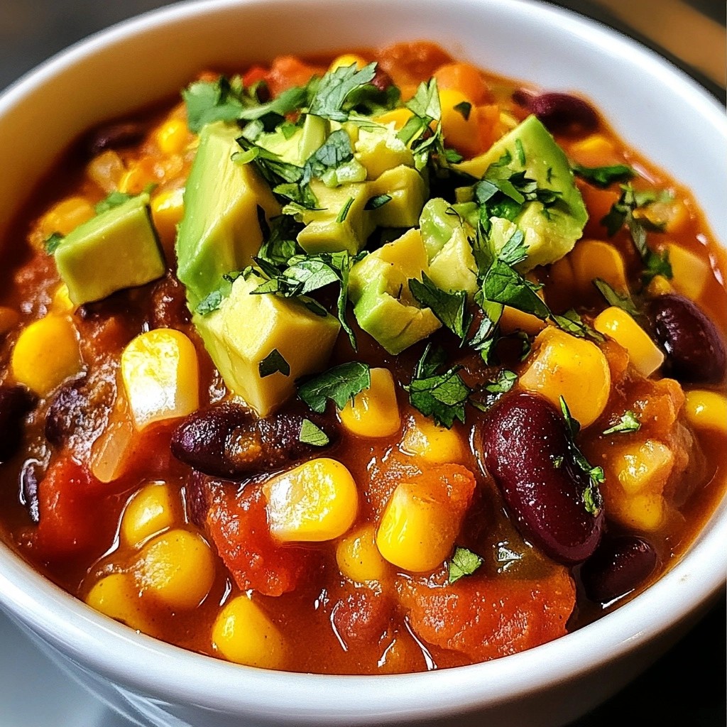 Smoky Three-Bean and Corn Chili Köstlicher Genuss