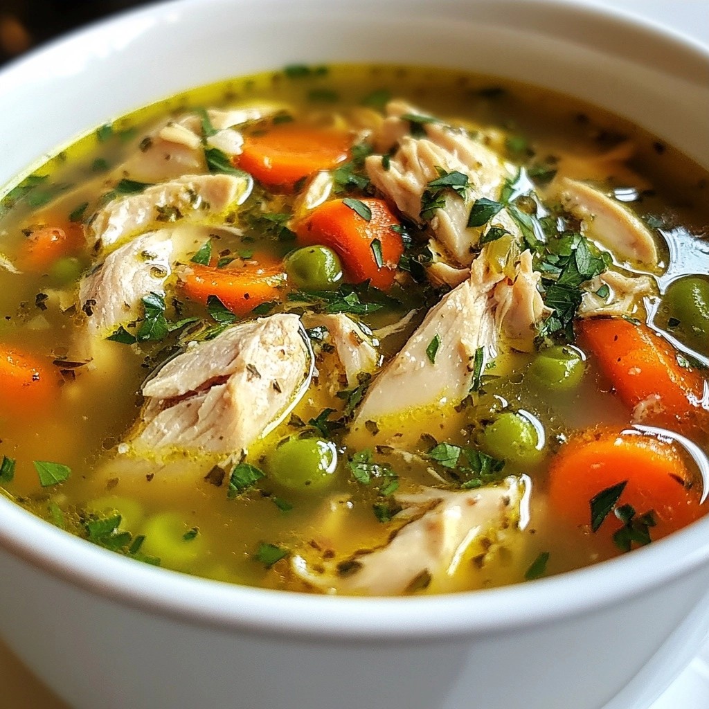 Herzhafte Kräuter-Hühnchen-Suppe zur Stärkung