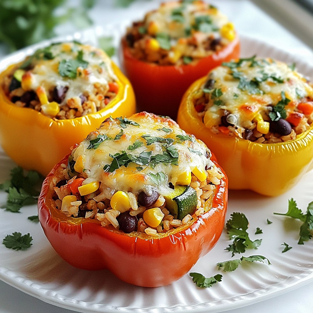 Veggie Rice Stuffed Bell Peppers Leckeres Rezept