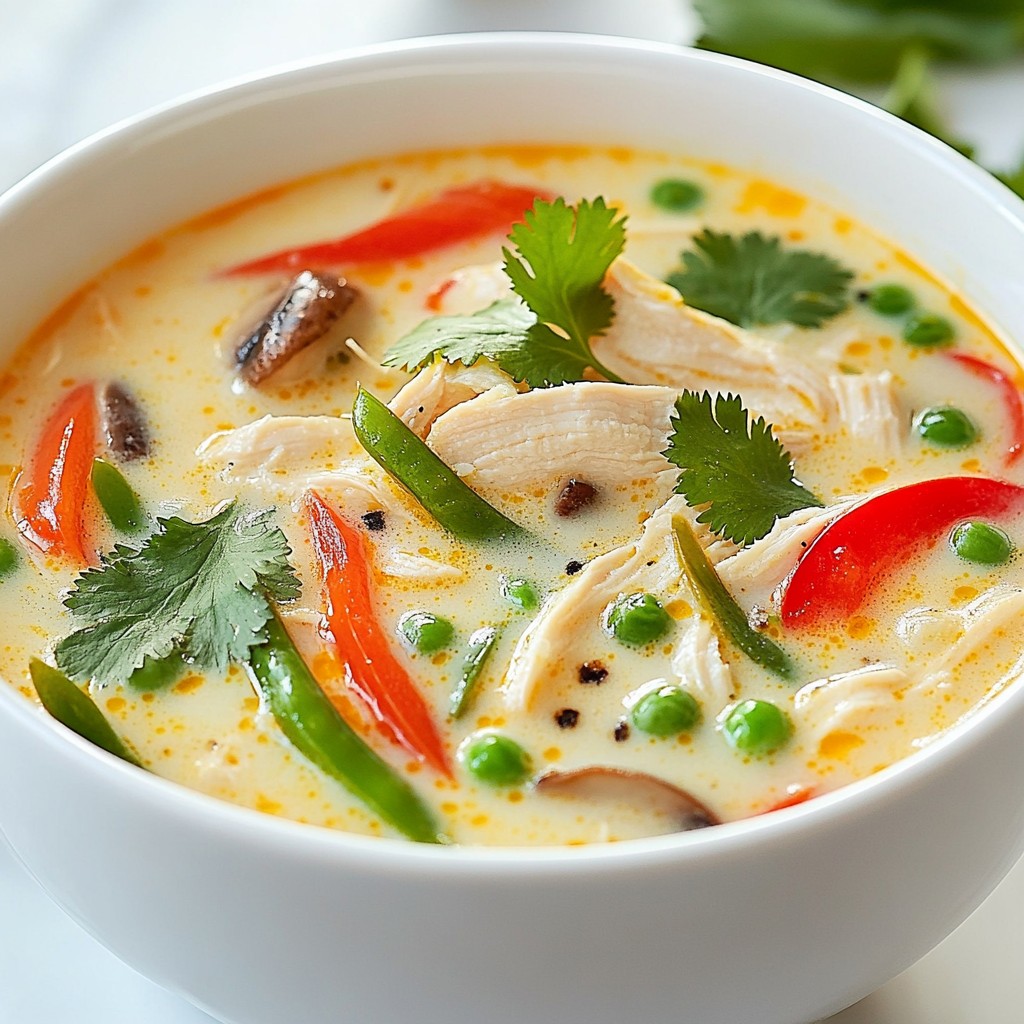 Spicy Thai Chicken Coconut Soup Einfaches Rezept