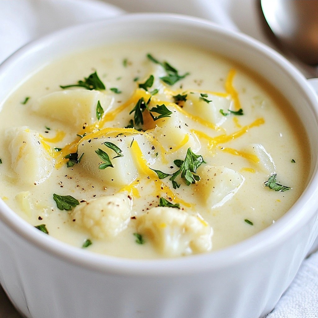 Creamy Soup Lemon Herb Cauliflower Chowder Genuss