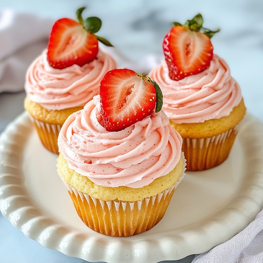 Frische Erdbeerküchlein mit Buttercreme köstlich genießen
