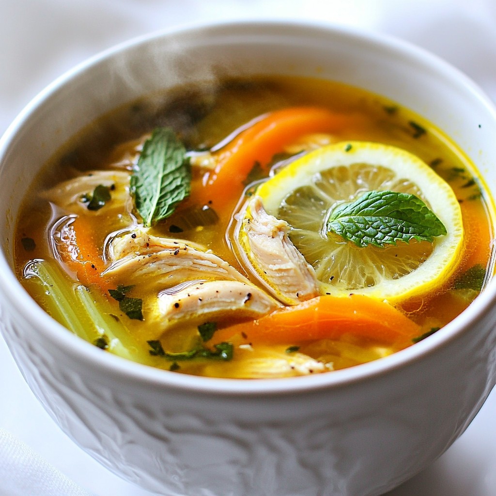 Chicken Soup with Lemon and Mint Wärmender Genuss