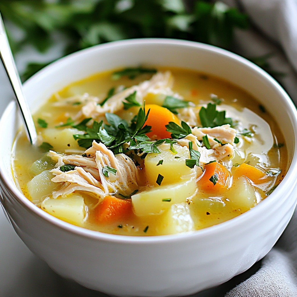 Gemütliche Hühner-Kartoffelsuppe für kalte Tage
