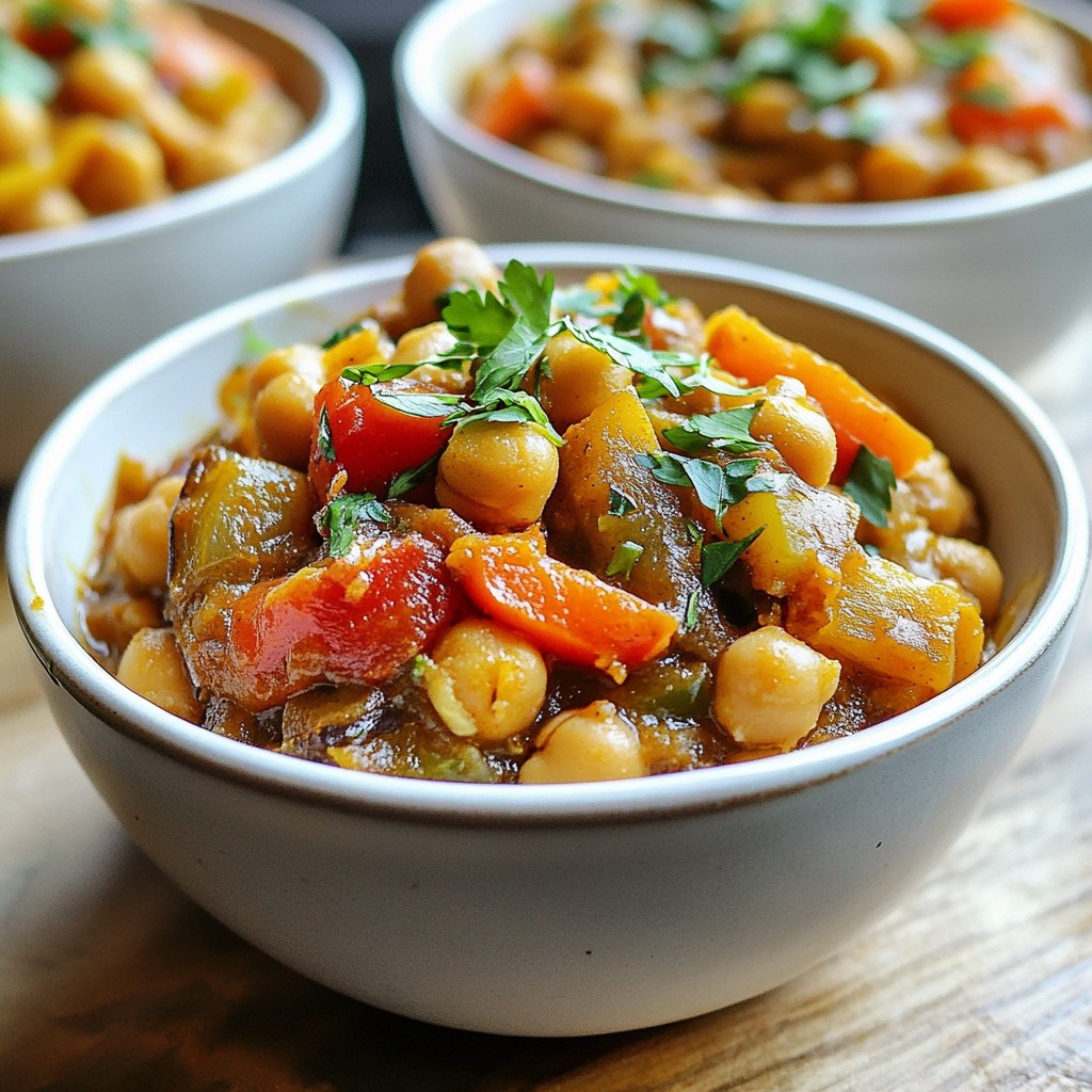 Herzhaftes Auberginen-Kichererbsen-Eintopf Rezept
