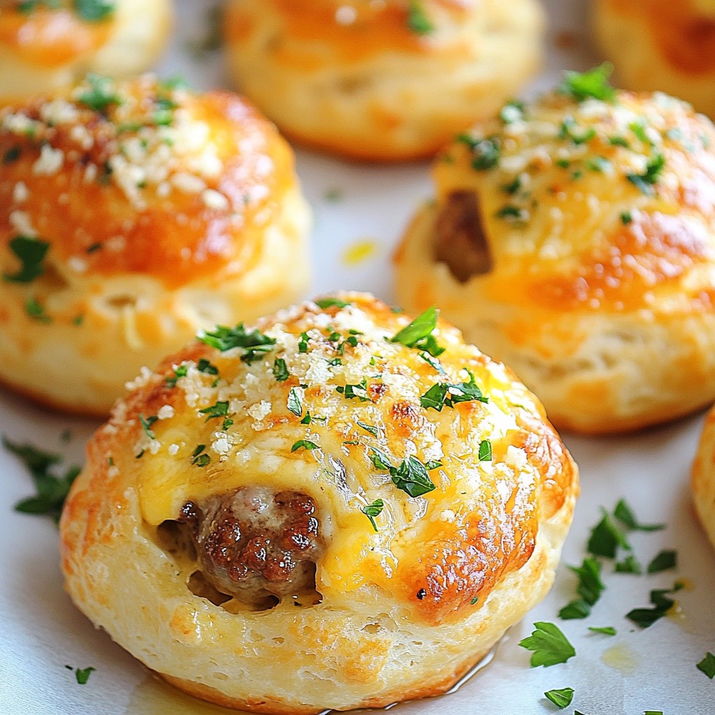 Knoblauch Parmesan Cheeseburger Bomben Einfach und Lecker