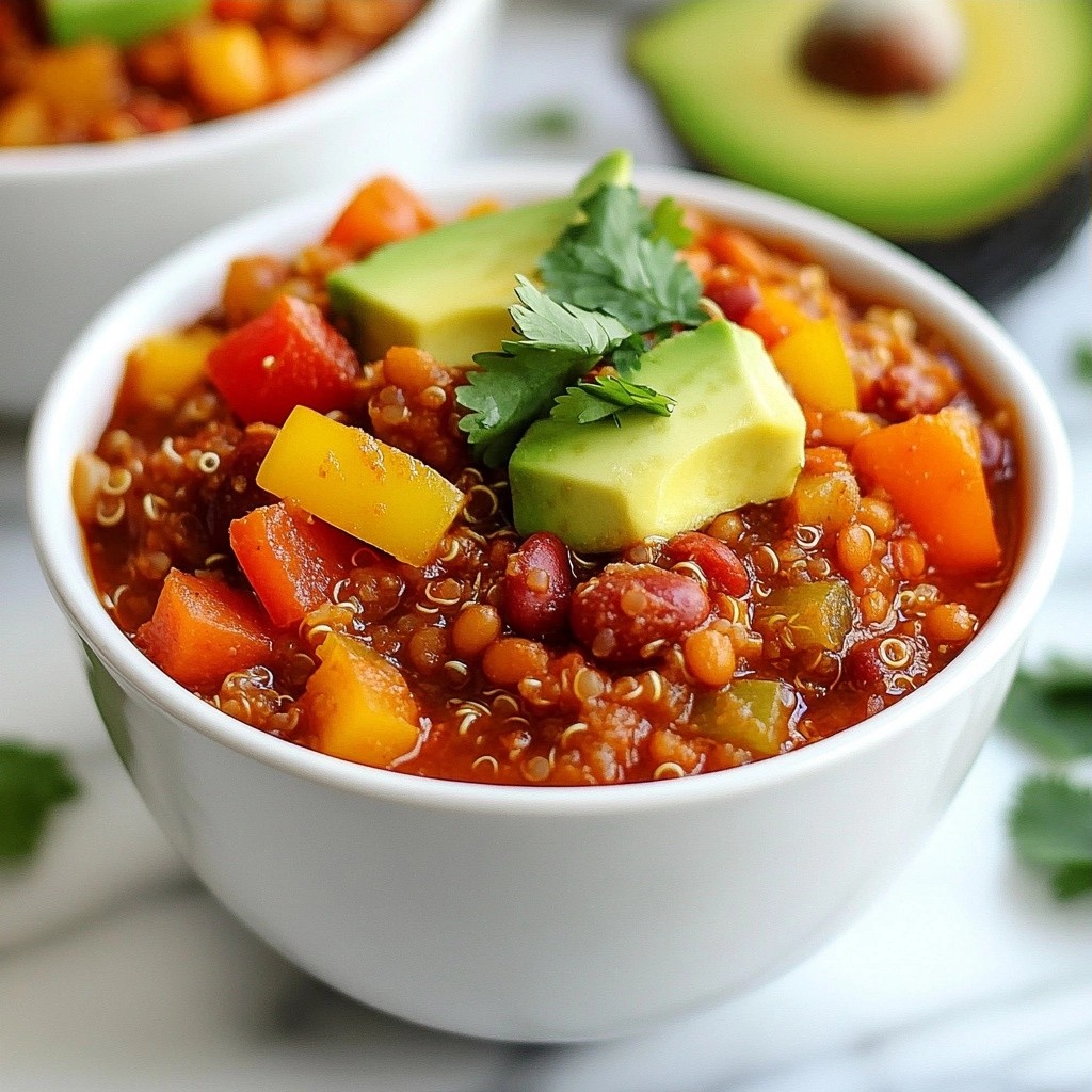 Spicy Red Lentil and Quinoa Chili Leckeres Rezept