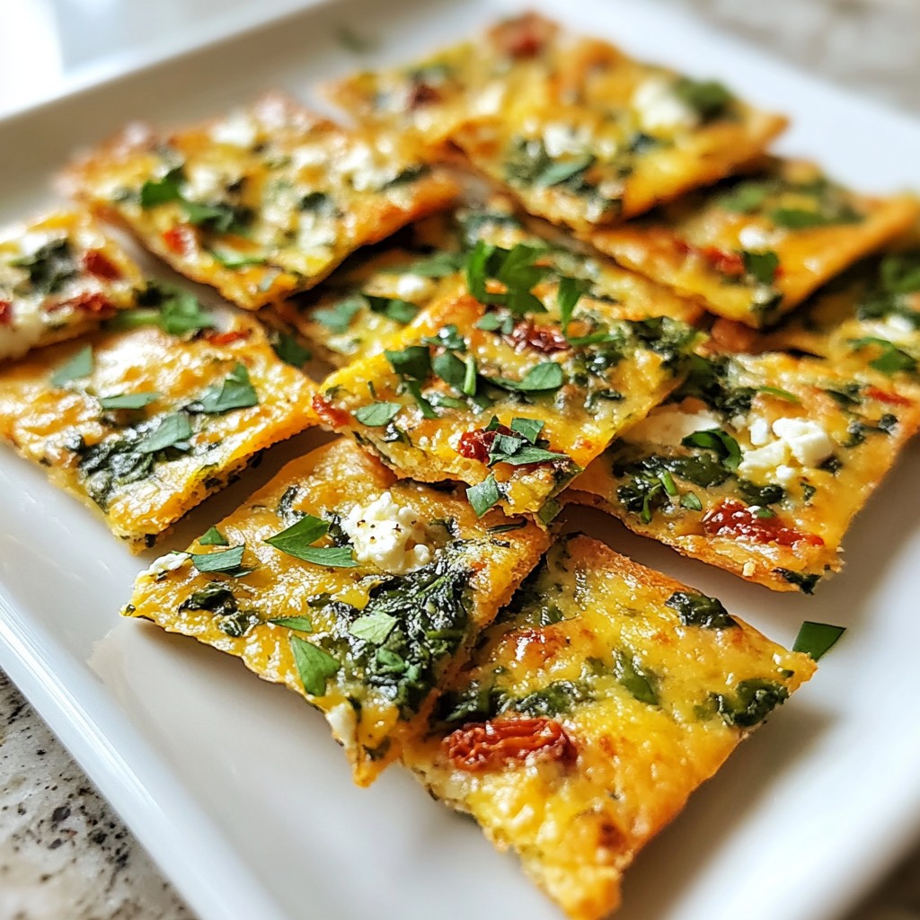 Mediterranean Spinach Feta Crisps Einfaches Rezept