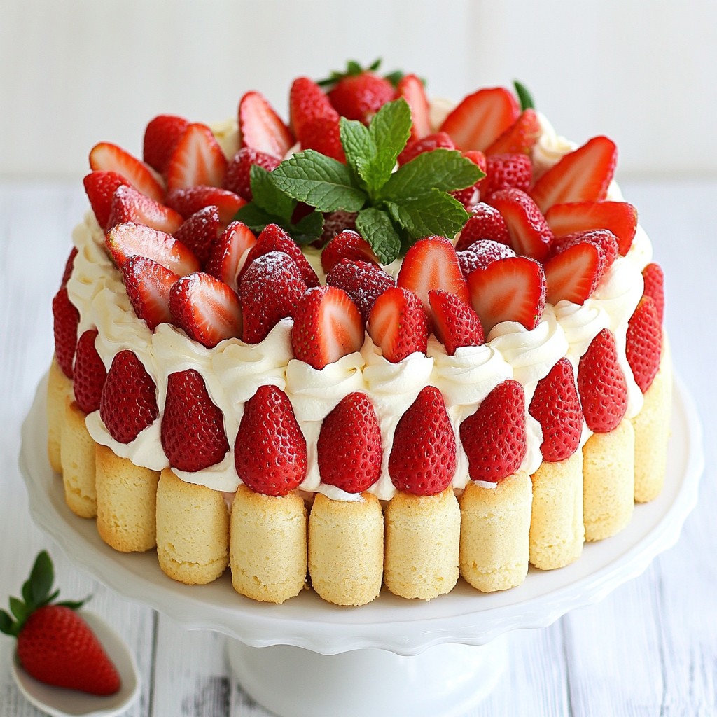 Strawberry Charlotte Cake Einfaches und leckeres Rezept