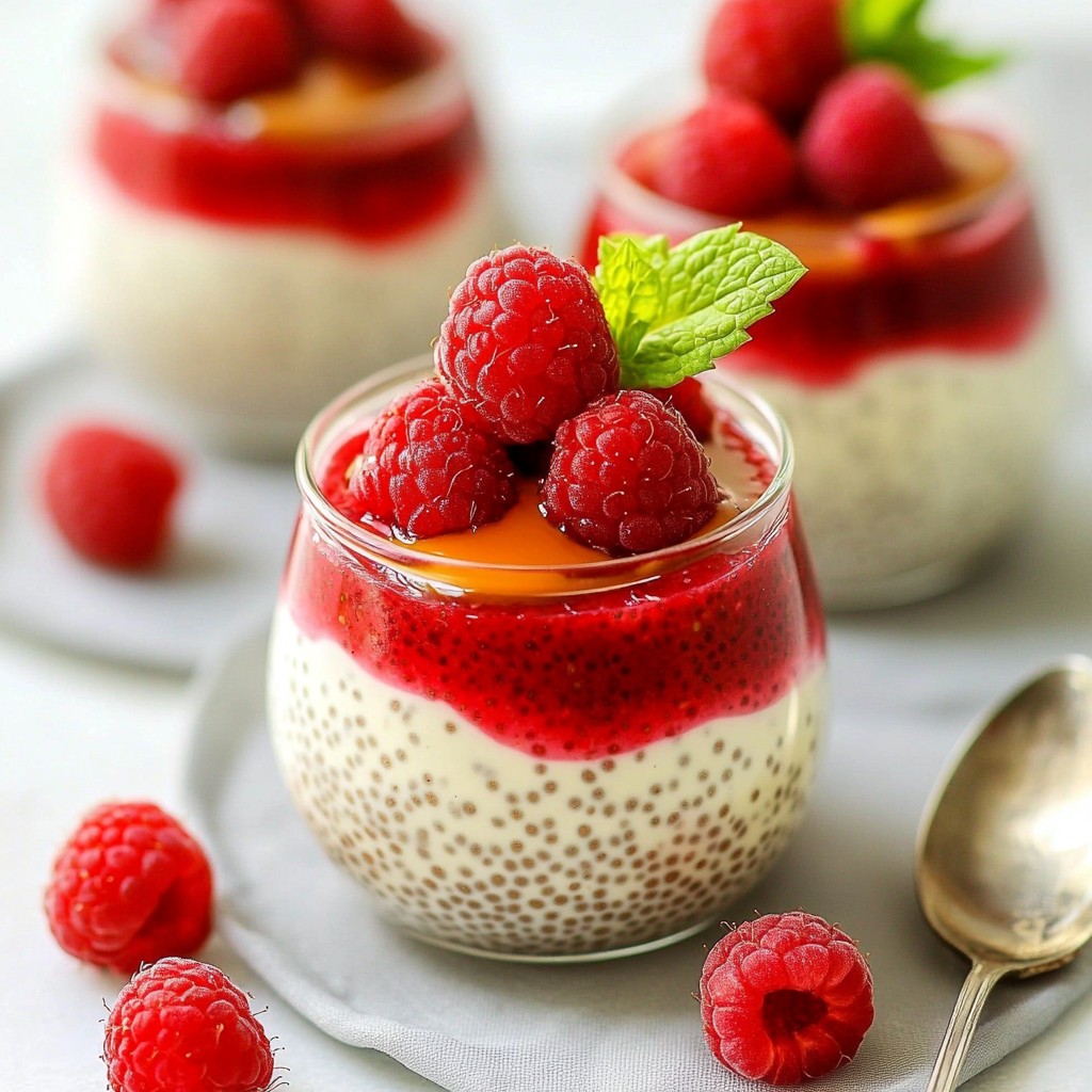 Vanilla Raspberry Chia Pudding Frisch und Einfach