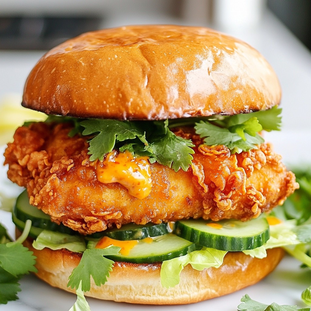 Thai Fried Chicken Sandwich Lecker und Knusprig Genießen