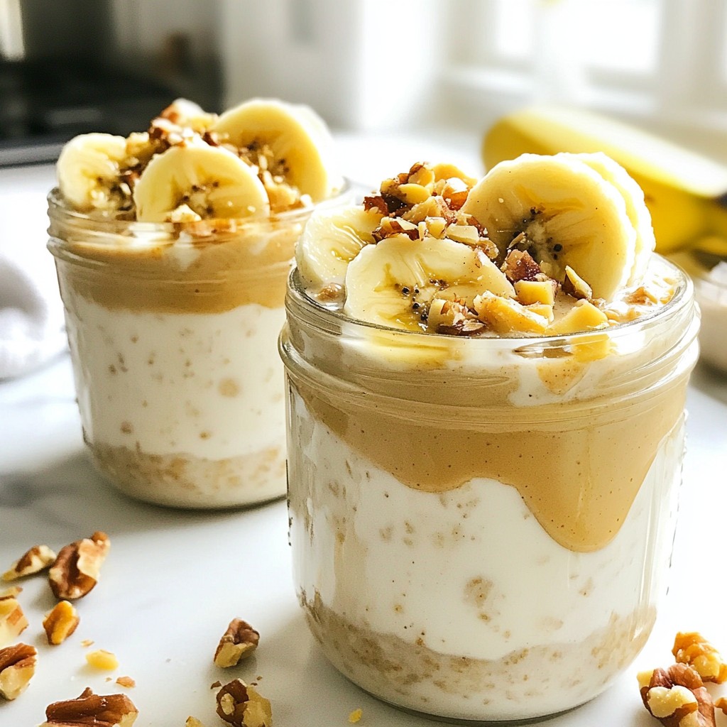 Peanut Butter Banana Overnight Oats Einfaches Rezept