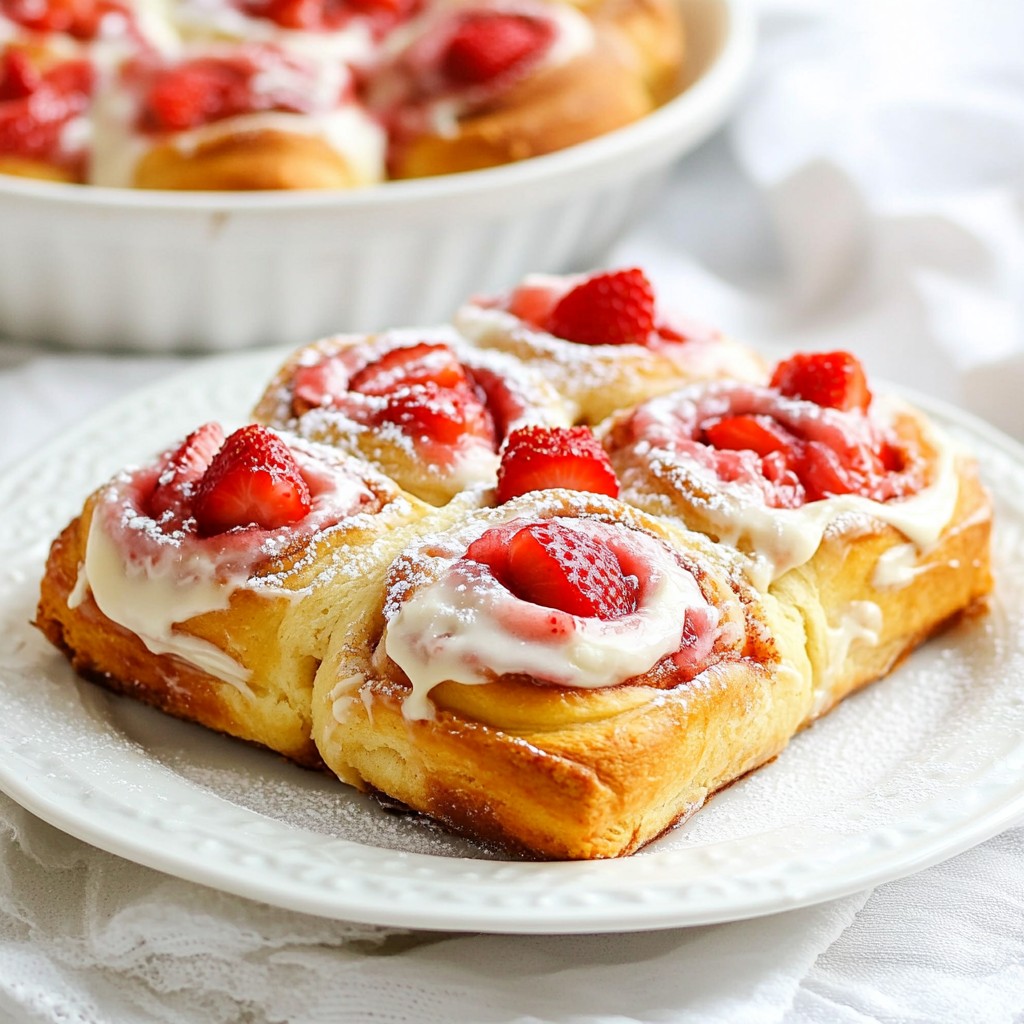 Erdbeer-Cheesecake-Zimtschnecken Köstliches Rezept