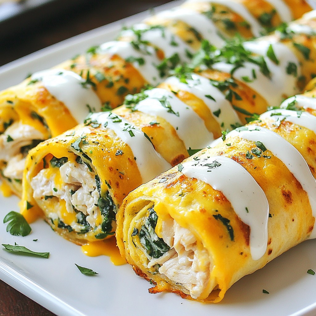 Cheesy Garlic Chicken Wraps Schnelle und einfache Idee