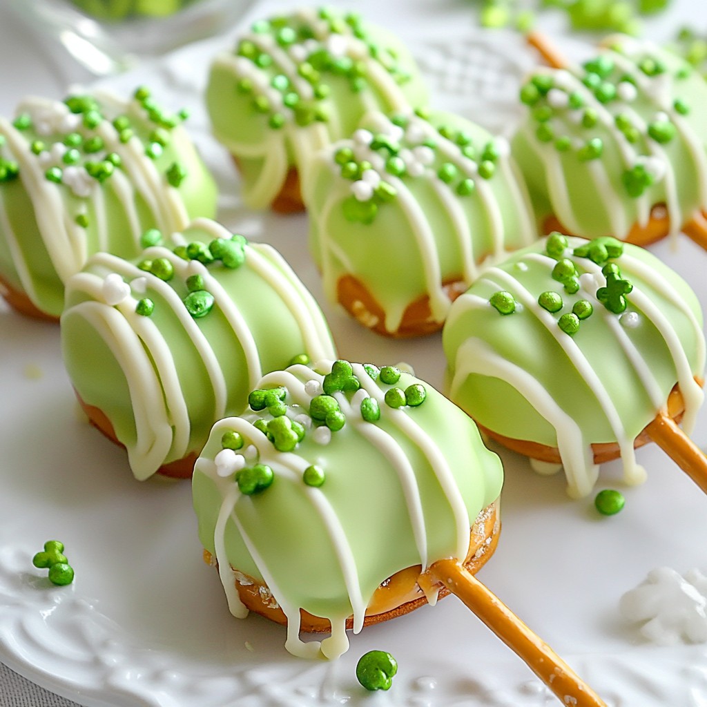 Shamrock Pretzel Pops Köstlicher Snack für Feste