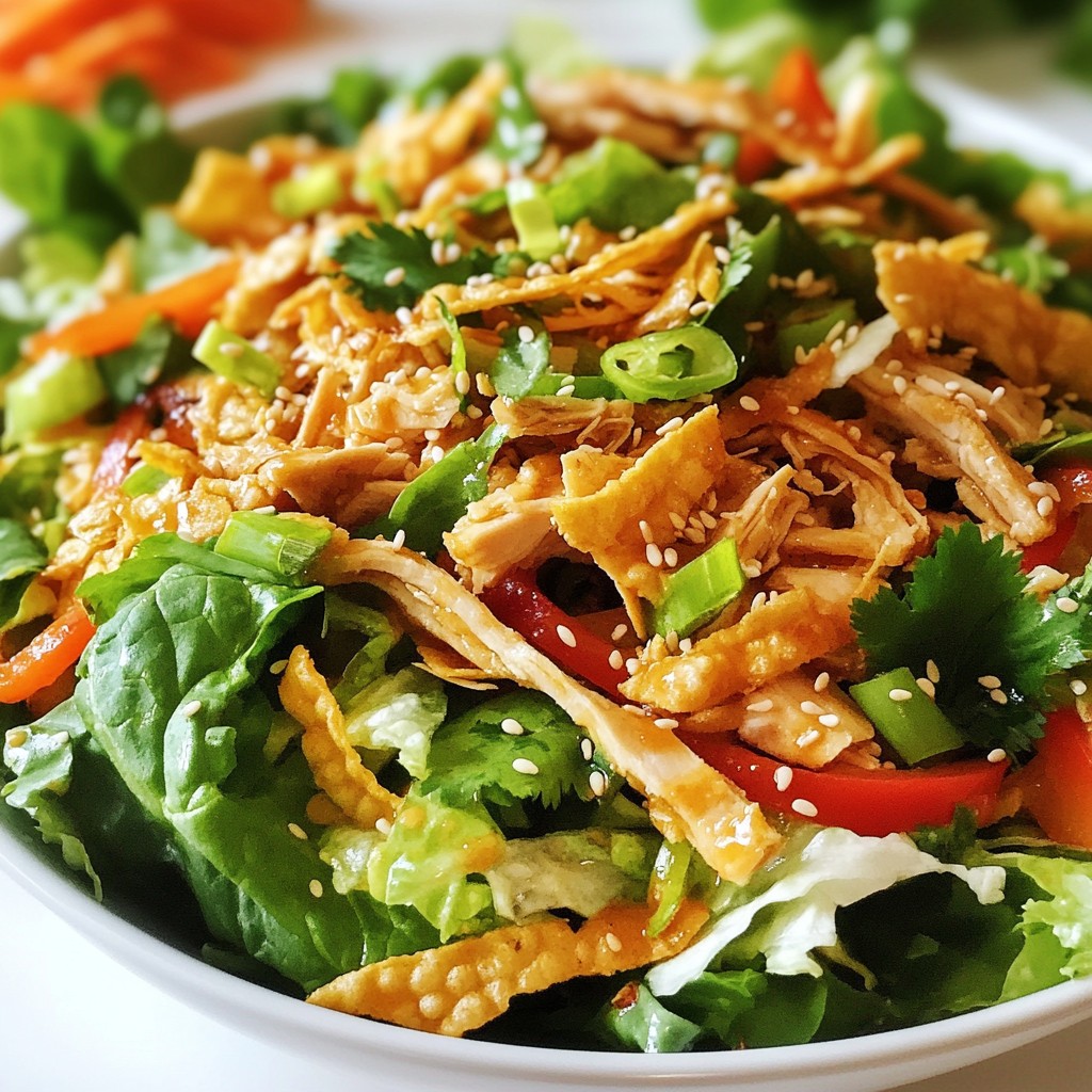 Asiatischer Chicken Crunch Salad Erfrischend und Knackig