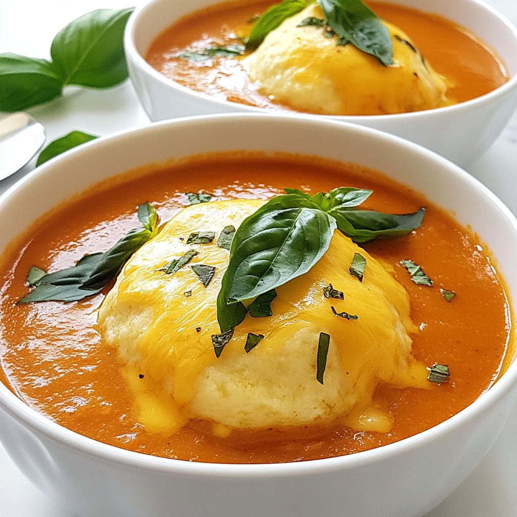 Tomatensuppe mit Cheddar-Bay-Dumplings Rezept