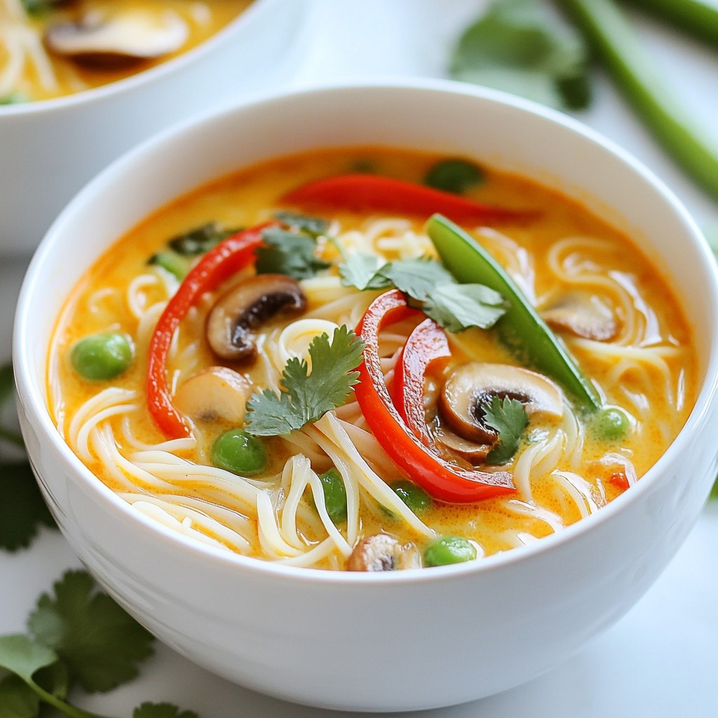 Spicy Thai Coconut Noodle Soup lecker und einfach