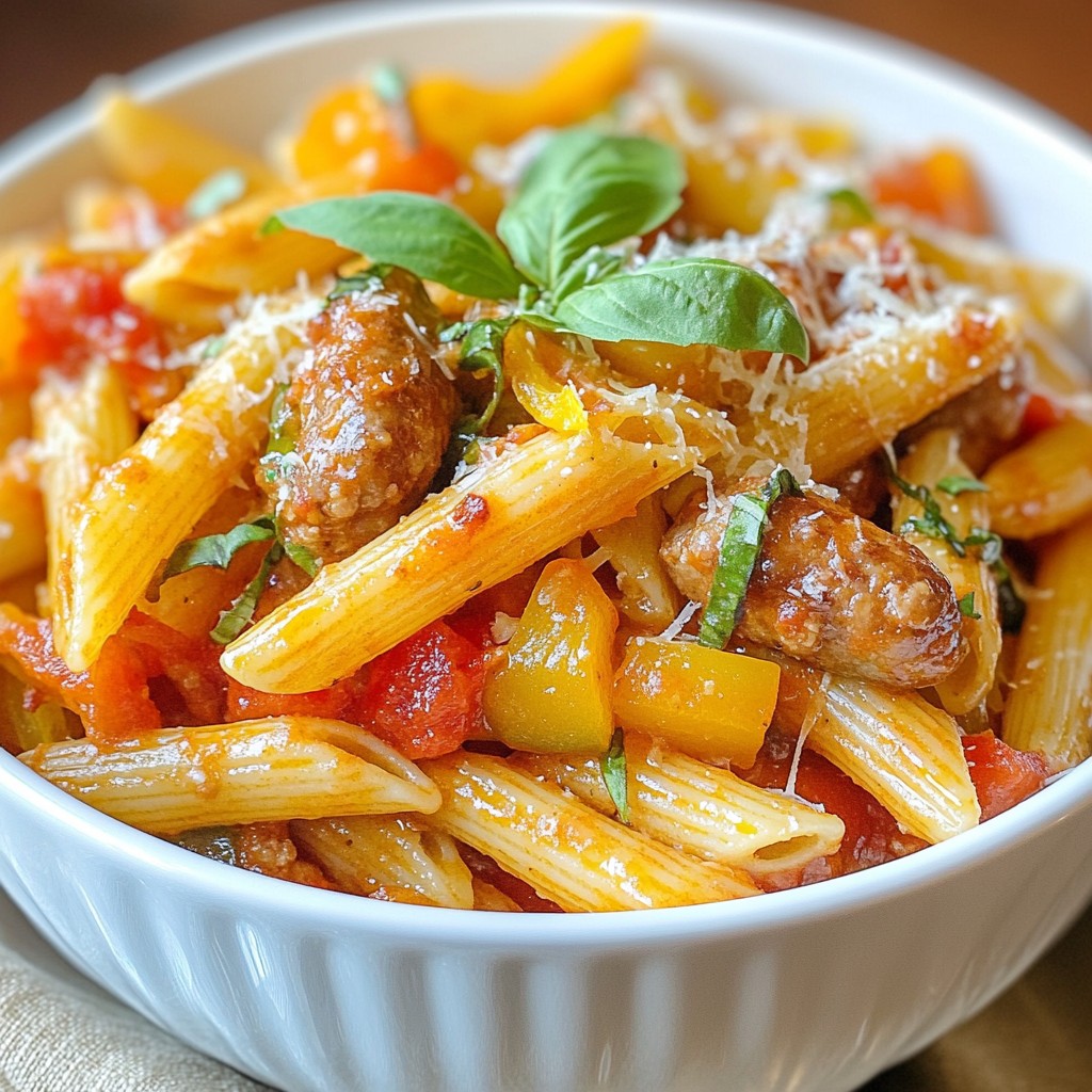 Sweet Pepper Sausage Pasta Einfaches und Schnelles Rezept