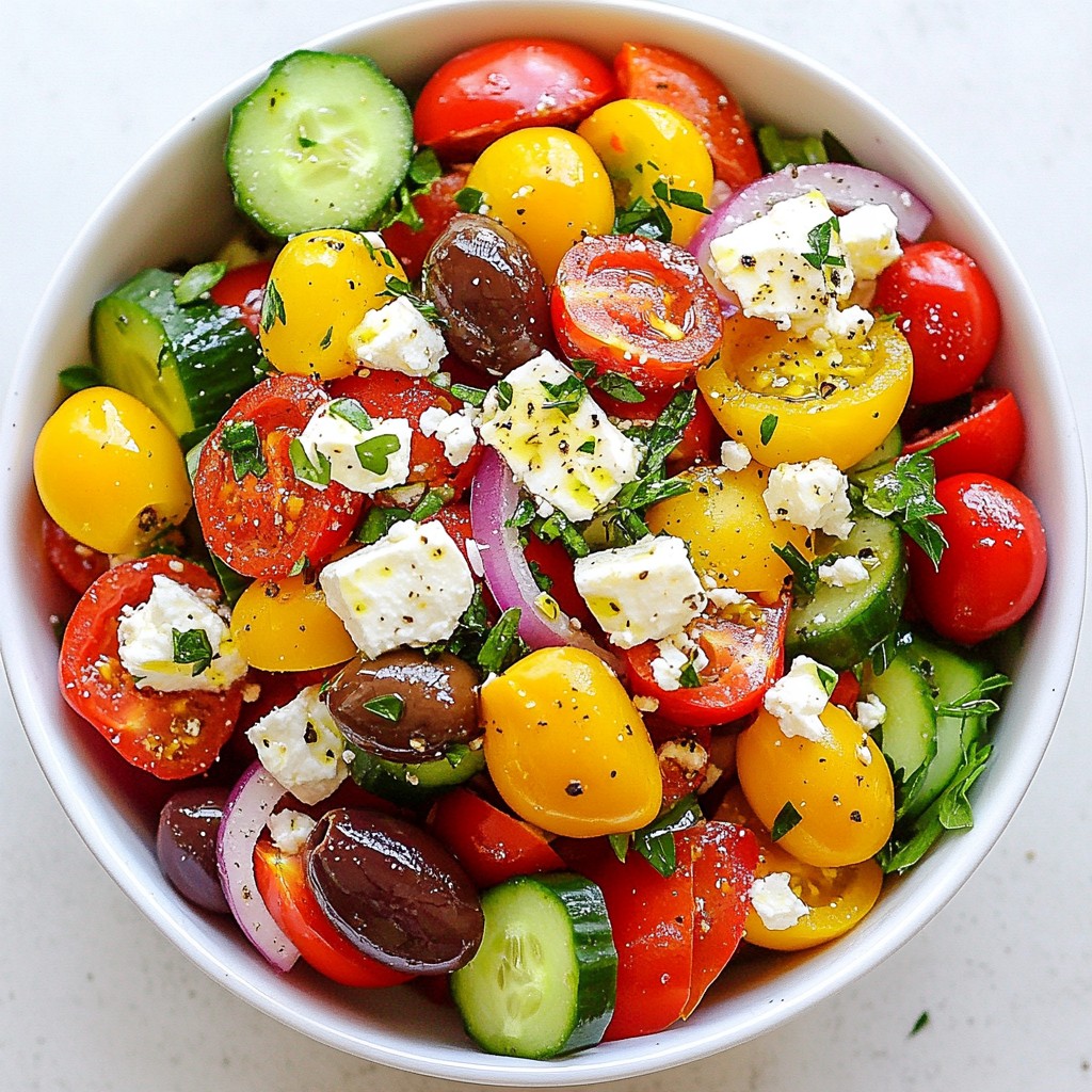 Mediterranean Greek Salad Bowl Frisch und Schmackhaft