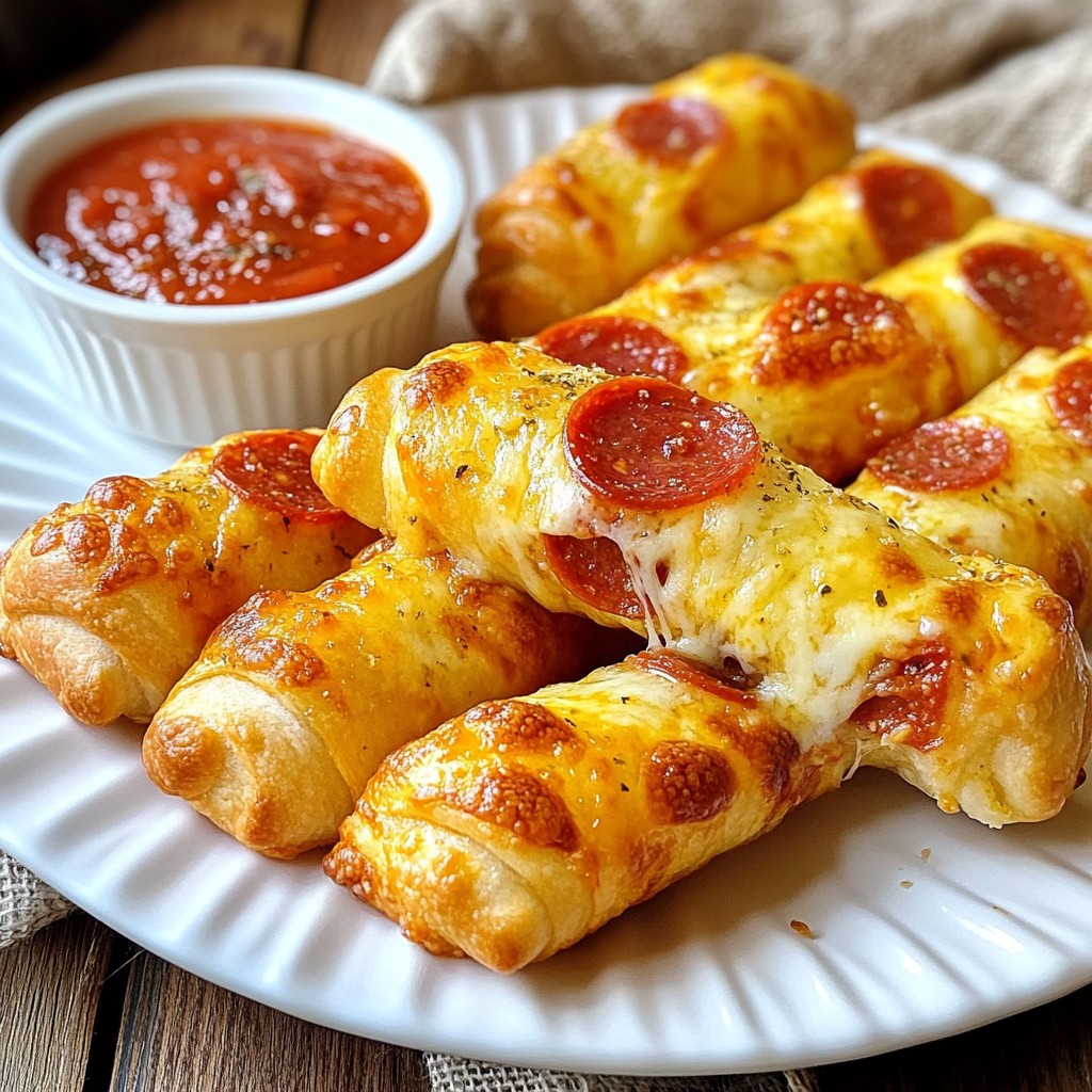 Pepperoni Pizza Roll Breadsticks Einfaches Rezept